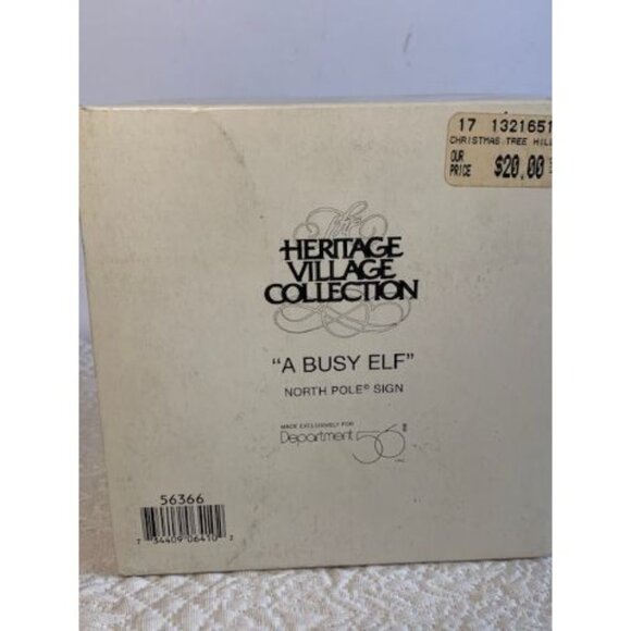 Department 56 A Busy Elf North Pole Sign Ice Sculpture Figurine - Picture 3 of 9